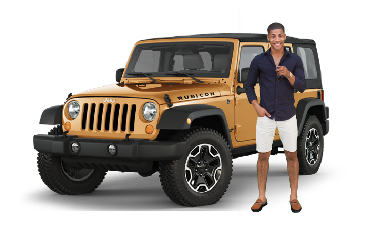 Tourist with jeep